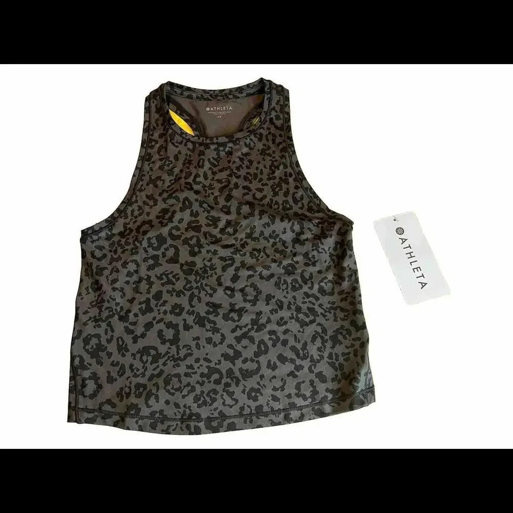 Athleta Leopard Shanti‎ Crop Tank NWT